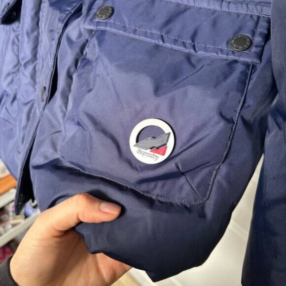 WORN ONCE -SUPERDRY- Canadian Mountain Range Down Parka Jacket - Size 12 Woman - Picture 15 of 15